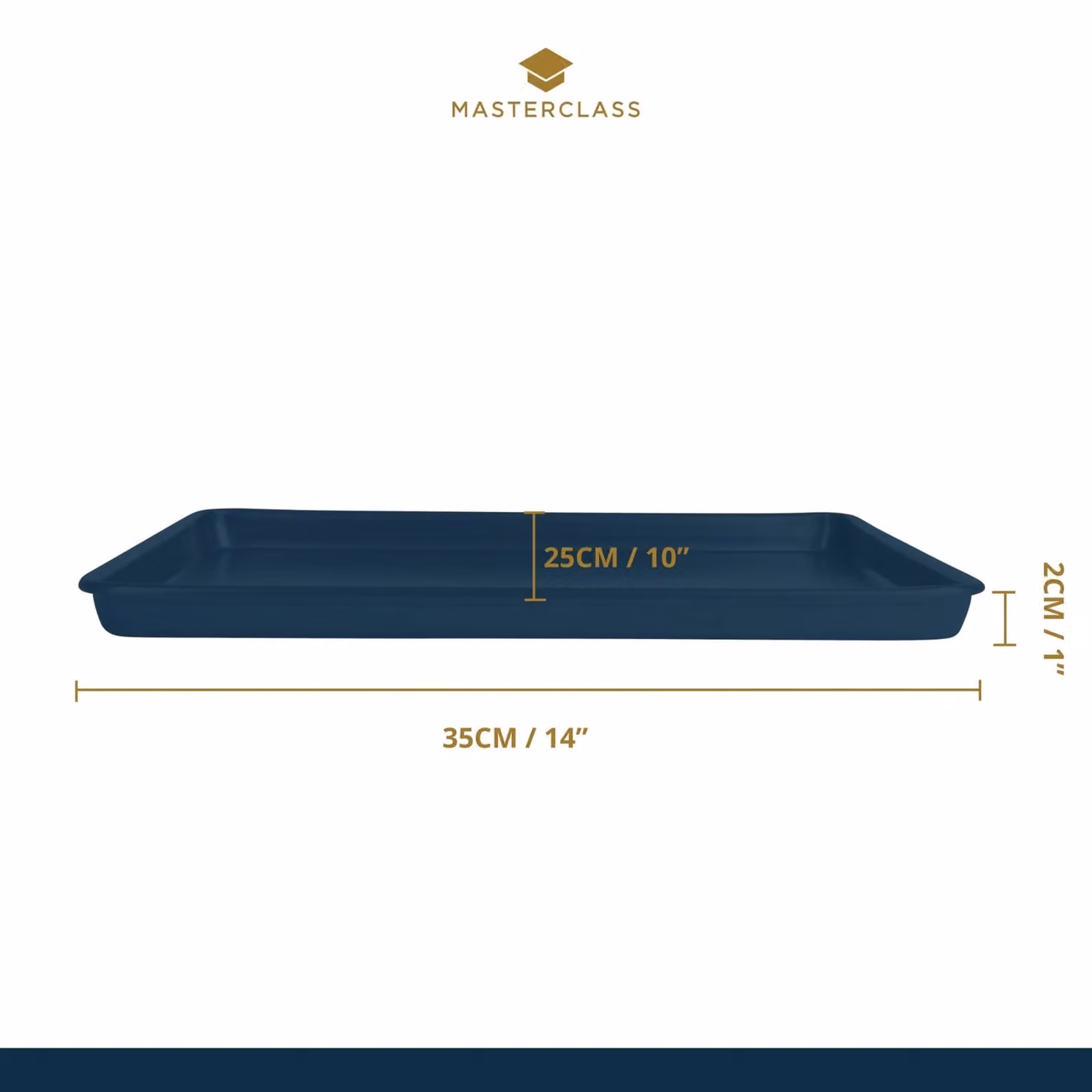 MasterClass Non-Stick Rectangular Carbon Steel Baking Sheet, Grey, W: 35 cm, D: 25 cm – 5