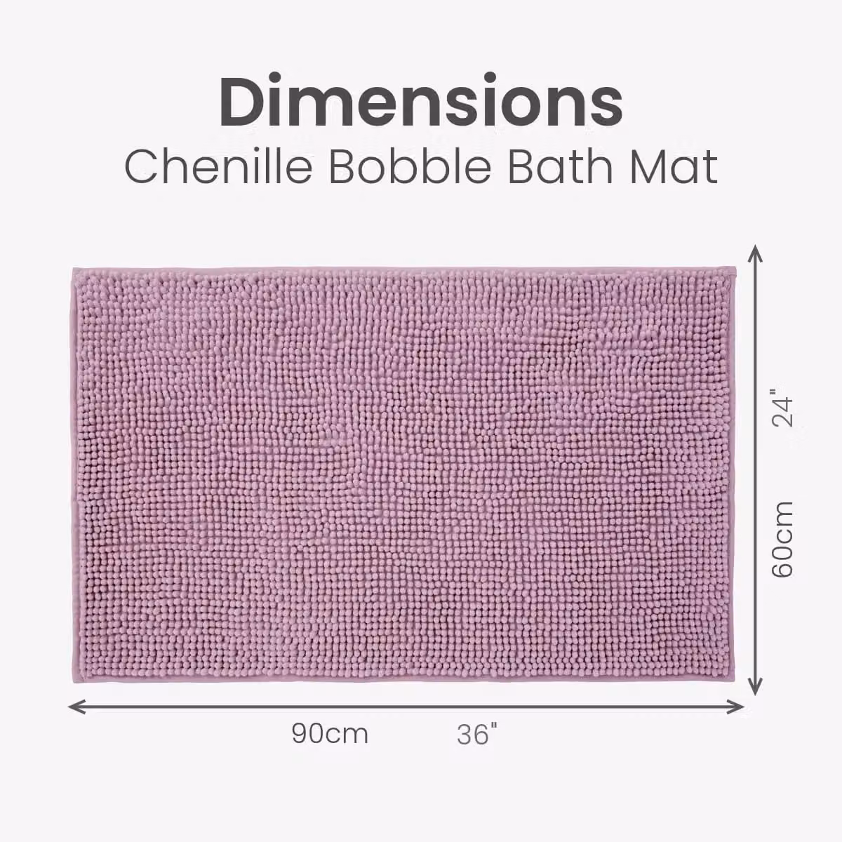 Allure Bath Fashions Chenille Bobble Microfibre Bath Mat, Purple, W: 60 cm, D: 90 cm – 2