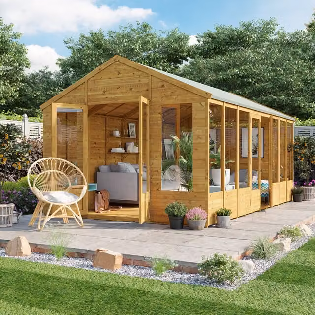 BillyOh Tessa Tongue and Groove Reverse Apex Summerhouse in Brown