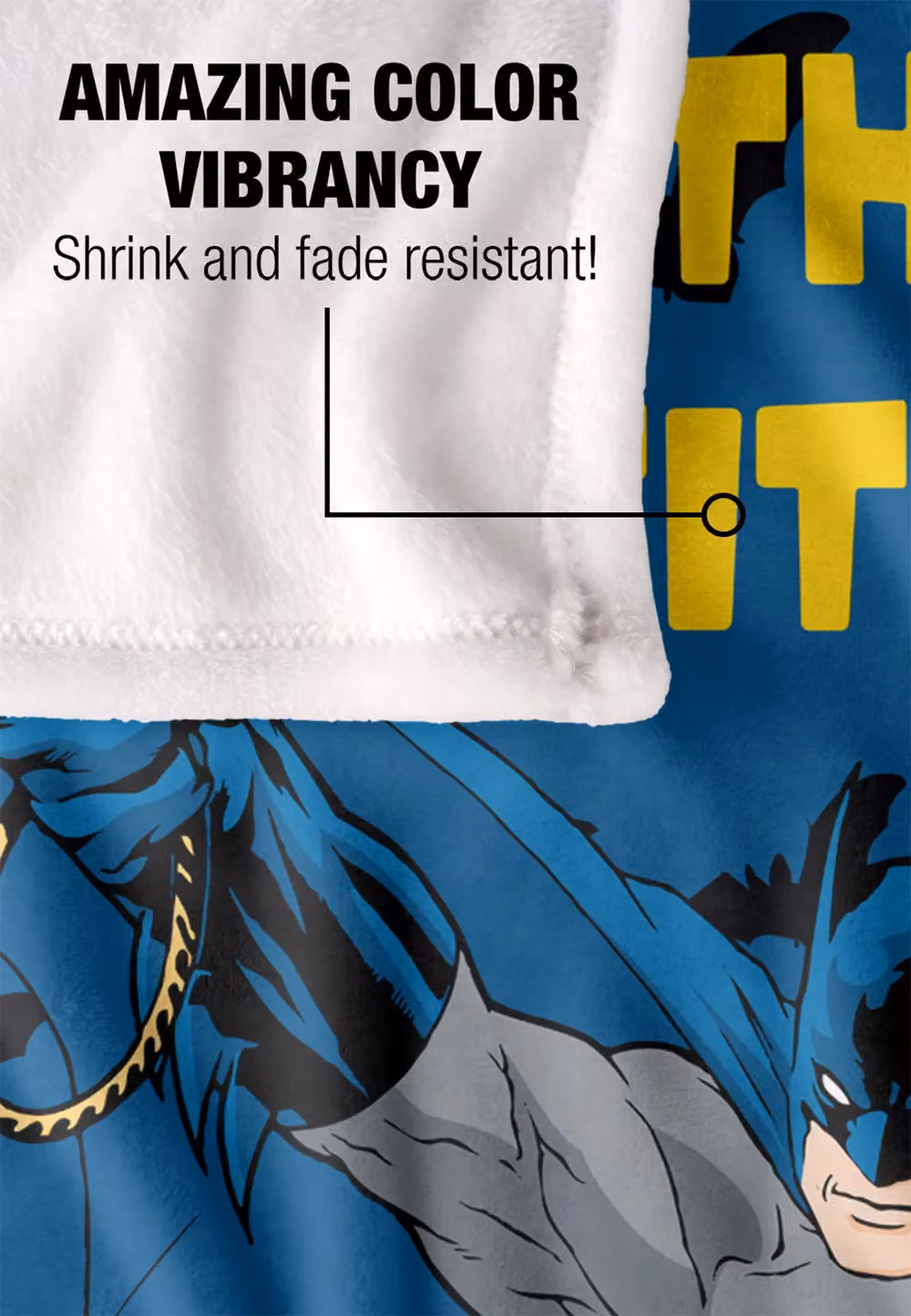 DC Comics Batman Gotham City Hero Blanket in White, W: 152 cm, D: 127 cm – 4