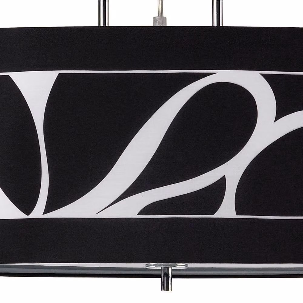 Netlighting Manhattan Linear Pendant Light in Chrome and Black with Frosted Glass and 2 GU10 Bulbs – 3