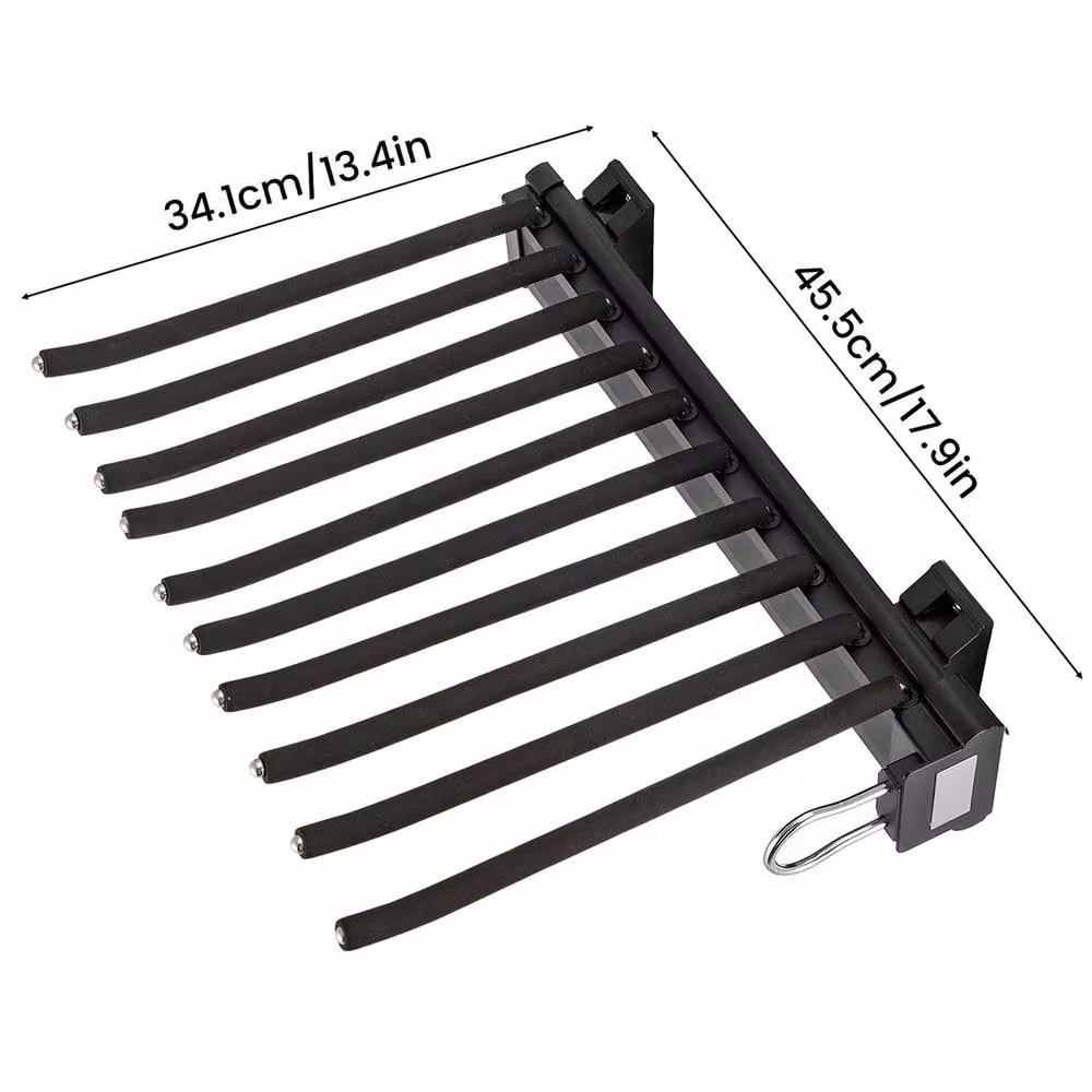 VOGREX Black Extendable 10 Arm Pull Out Trouser Rack and Telescopic Pants Hanger – 2