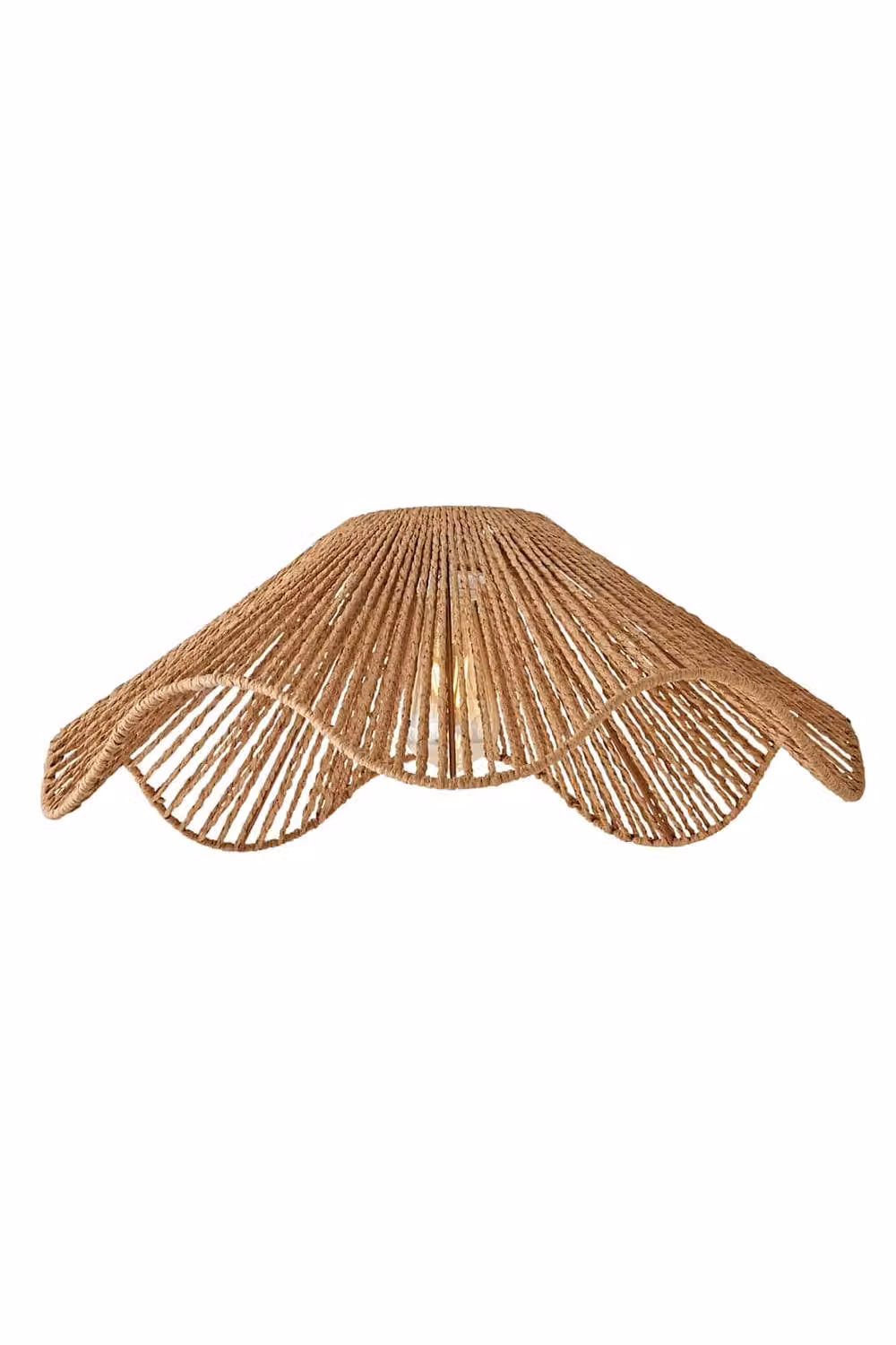 ValueLights Farai Natural Woven Rope Wavy Easy Fit Ceiling Pendant Lamp Shade in Brown and Beige – 2