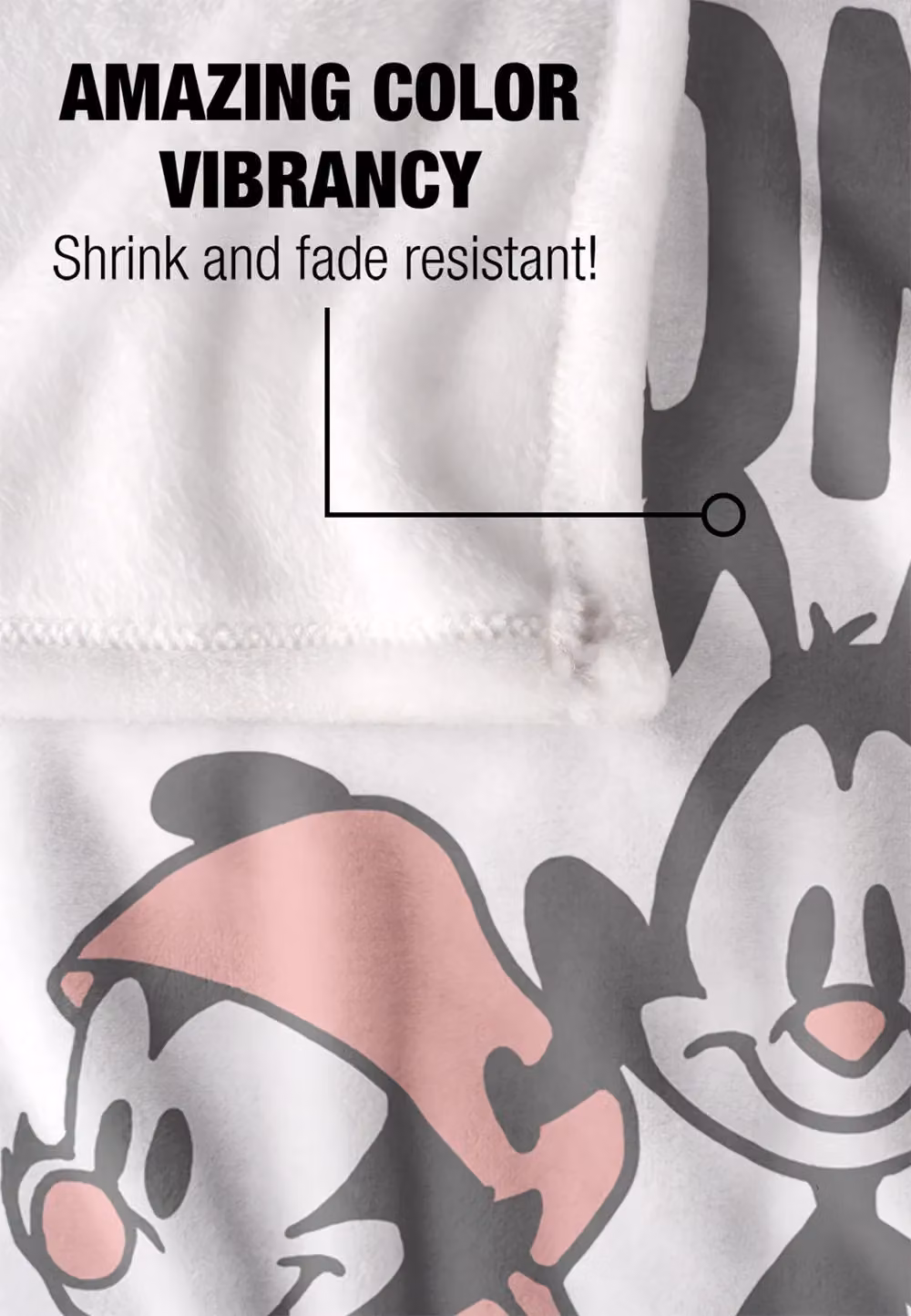 Warner Brothers Animaniacs The Siblings Super Soft Silky Touch Throw Blanket, White, W: 152 cm, D: 127 cm – 3