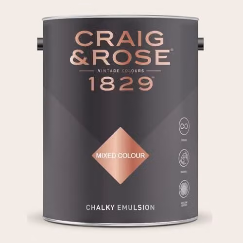 Craig & Rose 1829 Craftsman's White Chalky Matt Emulsion Paint, 5 l