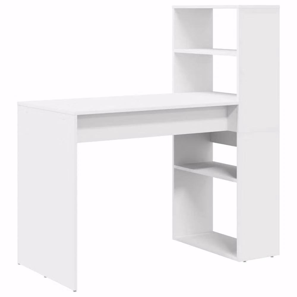 Berkfield Home Elegant White Writing Desk with Storage, W/D/H: 113 x 54 x 120 cm – 2
