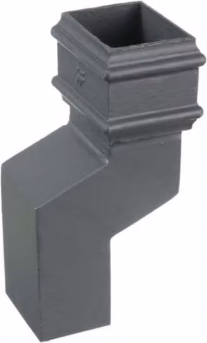 Hargreaves Premier Cast Iron Rectangular Downpipe, Grey, W/D/H: 100 x 75 x 75 mm