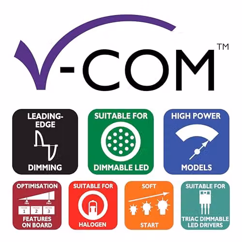 Varilight V-Com MKP100 Leading Edge LED Dimmer Module, White, W/D/H: 50 x 23 x 42 mm – 2