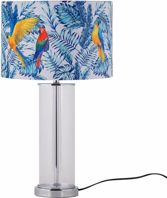 First Choice Lighting Aura Chrome Table Lamp with Silver Glass Shade – 1