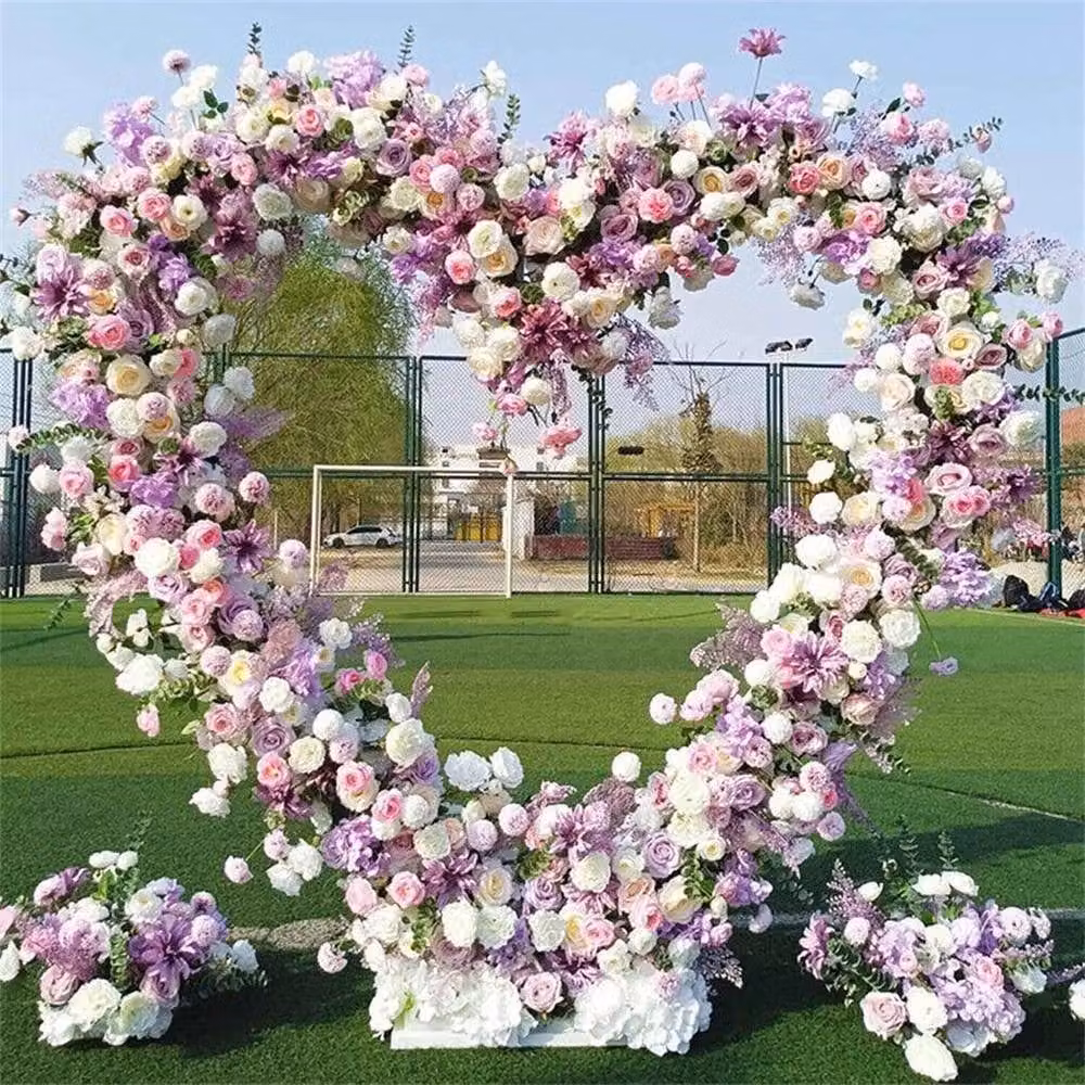 NESTLUNE Heavy Duty Heart Shape Wedding Balloon Arch Stand, White, W: 100 cm, D: 15 cm – 3
