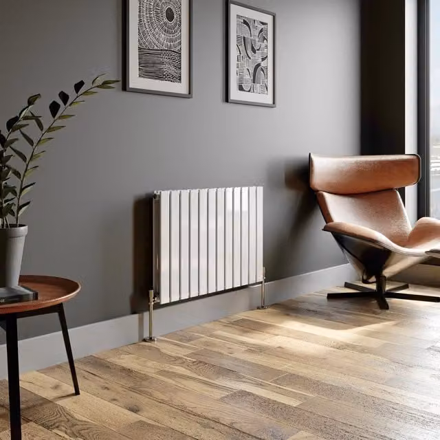 Temprazo Vertical Double Flat Panel Designer Radiator, White, H 180 cm x W 30 cm x D 6.6 cm