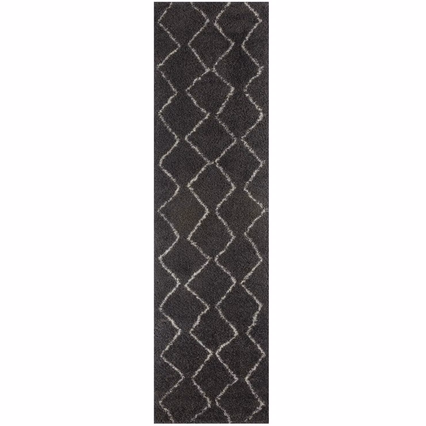 THE RUGS Moroccan Soft High Pile Shaggy Zigzag Rug, Dark Grey, W: 180 cm, D: 270 cm – 5