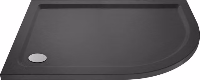 Balterley Premium Asymmetric Quadrant Shower Tray, Right Hand Offset, Grey, W: 100 cm, D: 90 cm