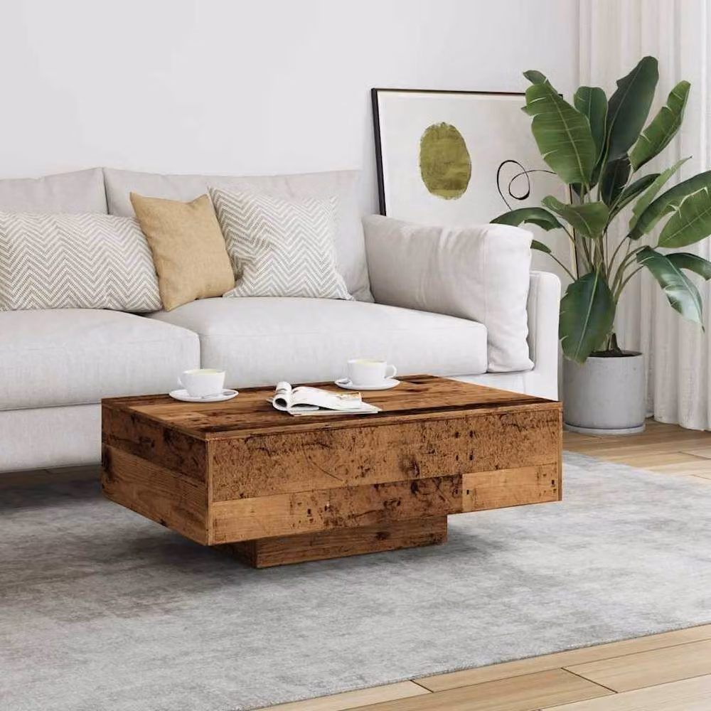 Berkfield Home Old Wood Coffee Table in Brown, W/D/H: 85 x 55 x 31 cm – 3