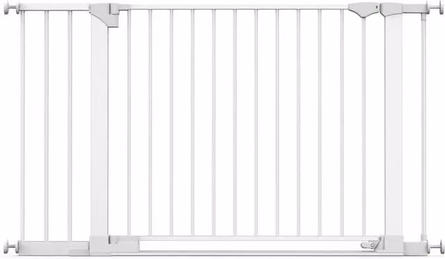 Safetots White Extendable No-Drill Metal Baby Gate for Doors and Stairs