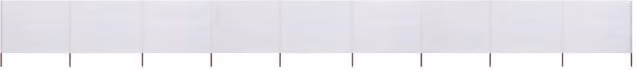 Berkfield Home 9-Panel Freestanding Fabric Wind Screen Paravent in Sand White, W: 1200 cm, H: 80 cm