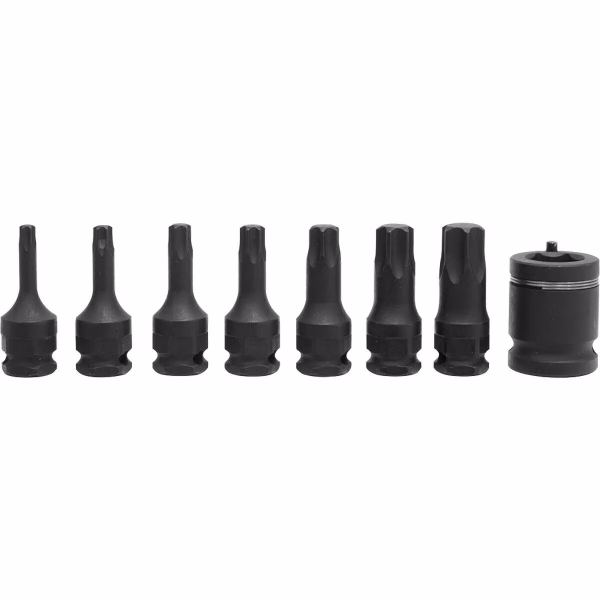 Loops 8 Piece Impact TRX-Star Socket Bit Set, 3/8 inch Sq Drive, Chrome Molybdenum Steel, Black and Multicolour – 3