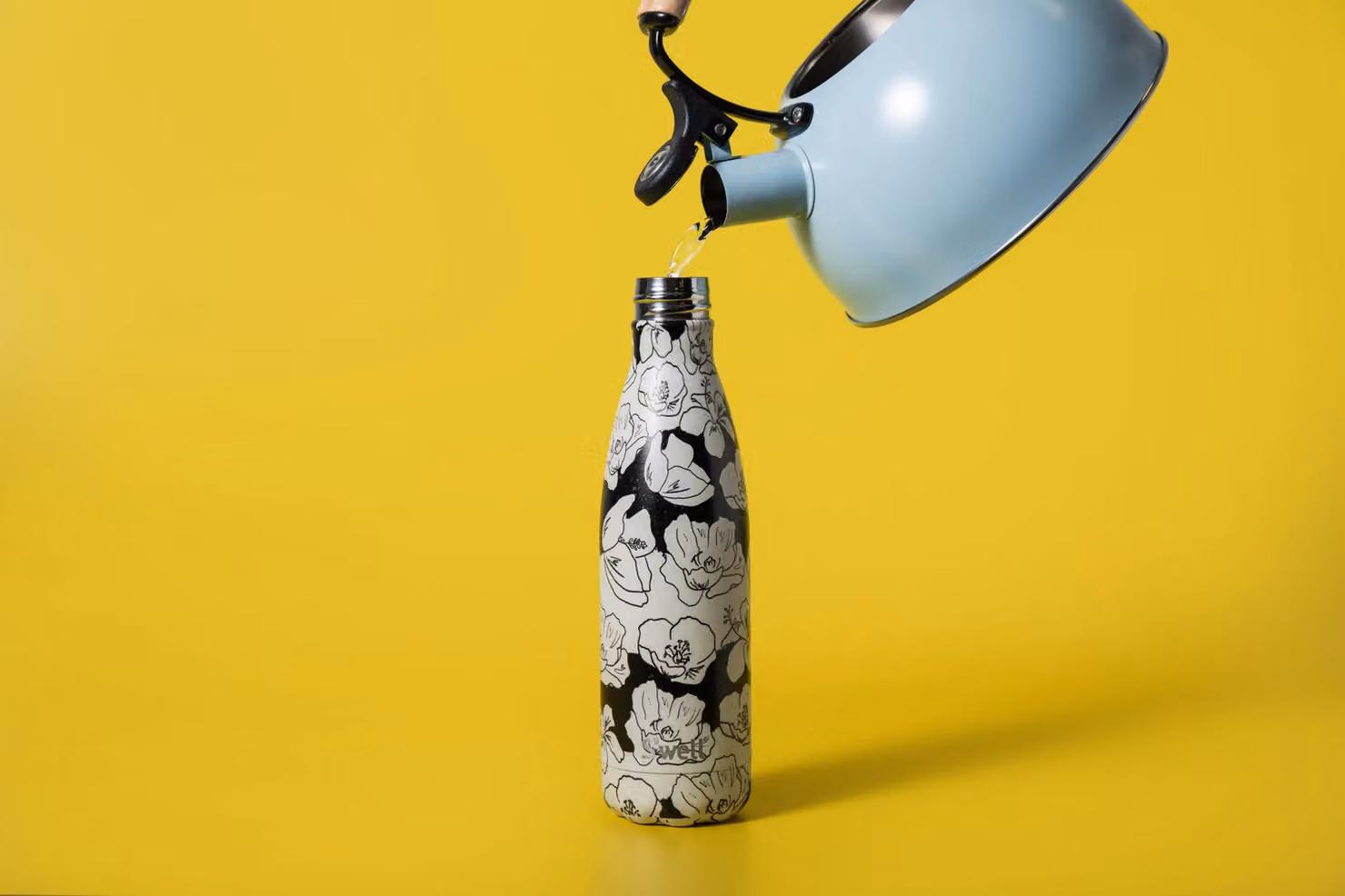 S'well Stainless Steel Vacuum Insulated Water Bottle, 500ml, Anthracite Multicolour Floral – 5