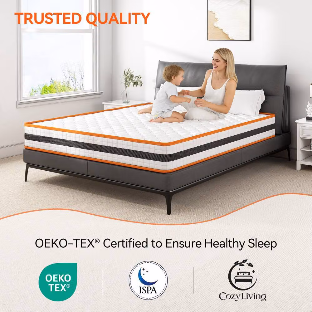 MCC Direct SuperKing Hybrid Memory Foam Sprung Mattress, White, W/D/H: 200 x 200 x 20 cm – 3