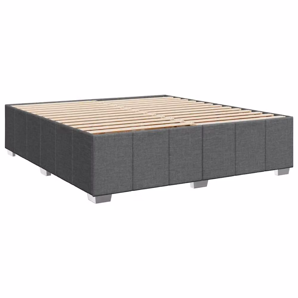 Berkfield Home Super King Upholstered Fabric Bed Frame in Dark Grey, W: 200 cm x D: 180 cm – 3