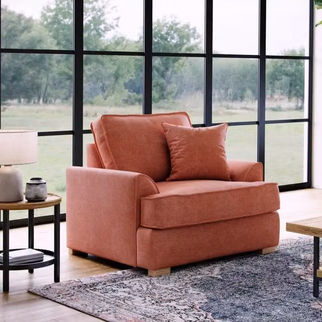The Great Sofa Company Ophelia Red Chenille Fabric Armchair
