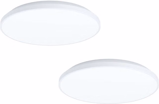 Loops 2 Pack White Round Surface Mounted LED Wall and Ceiling Light, Diameter: 31.5 cm, 18W