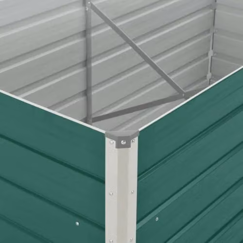 vidaXL Raised Garden Bed in Green Galvanised Steel, W: 160 cm, D: 80 cm, H: 77 cm – 3