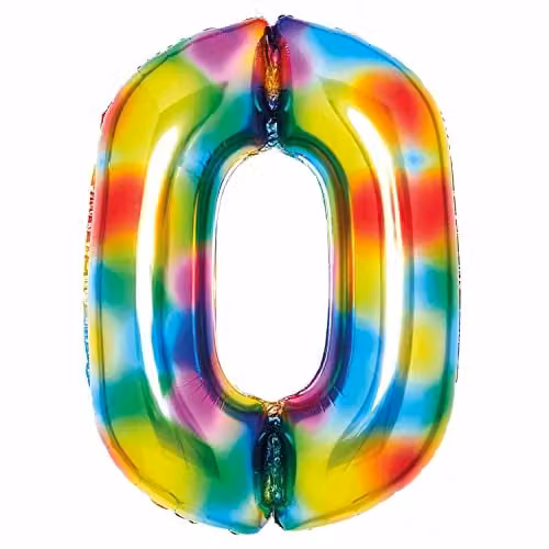 Amscan Large Rainbow Number 0 Hanging Decoration, Multicolour – 1