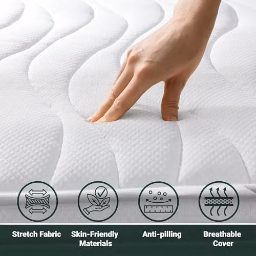 The White Stone Antibacterial Waterfoam Mattress in White, Height: 16 cm, W/D/H: 90 x 190 x 16 cm – 3