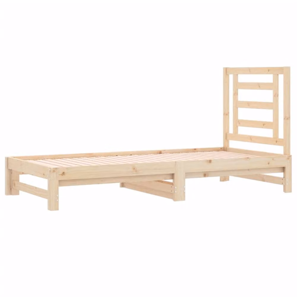 Berkfield Home Rustic Pull-out Day Bed in Brown Solid Pine, W/D/H: 180 x 190 x 90 cm – 2
