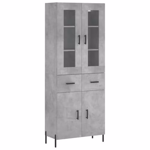 vidaXL Industrial Highboard in Grey with Hinged Doors and Internal Shelves, W/D/H: 69.5 x 34.0 x 180.0 cm – 1