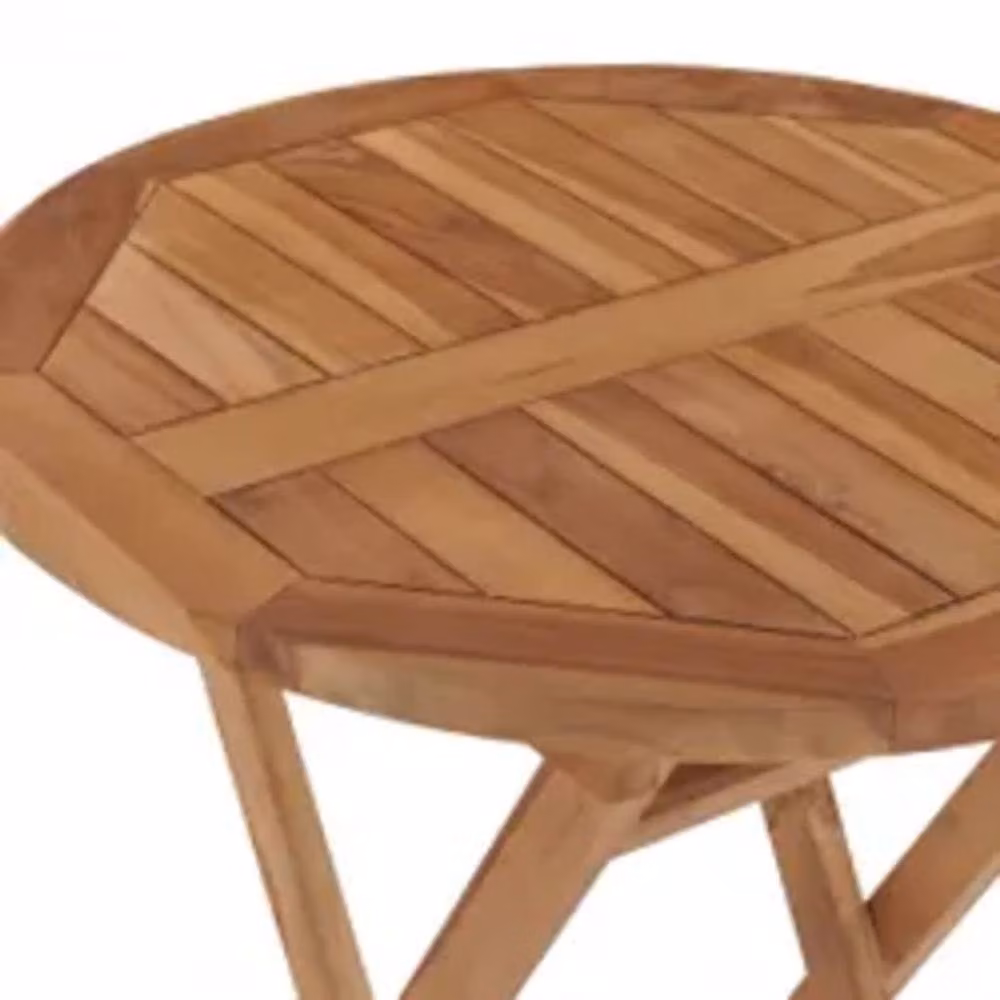 Berkfield Home 3 Piece Garden Dining Set in Brown Solid Teak Wood – 4