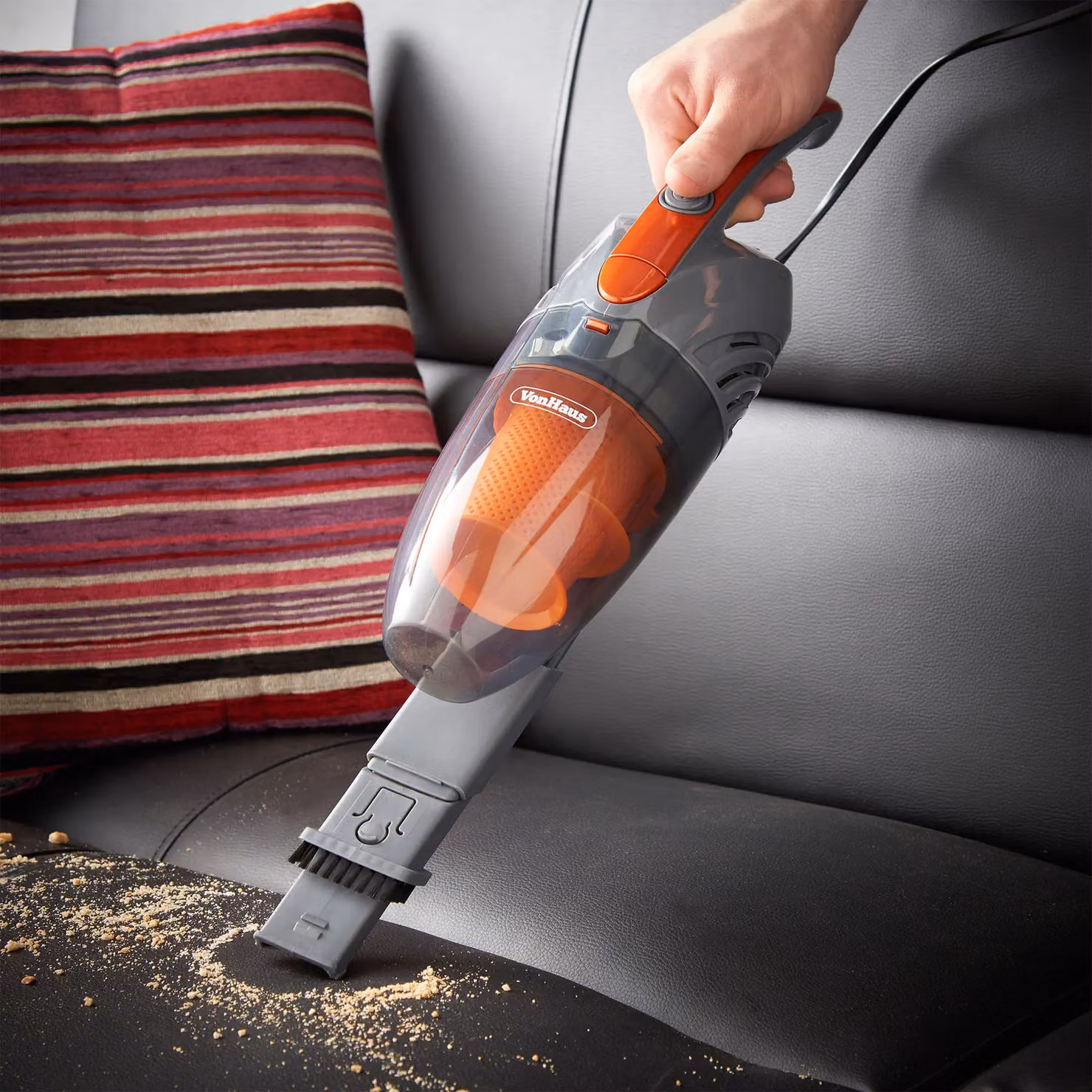 VonHaus Handheld UV Vacuum Cleaner with HEPA Filter and Tapping Vibration in Orange – 4