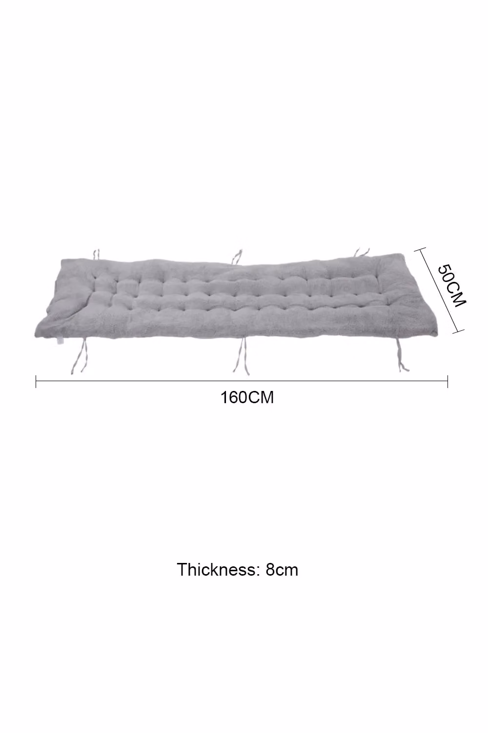 Living and Home Sherpa Fleece Lounge Cushion in Grey, W/D: 160 x 50 cm – 3
