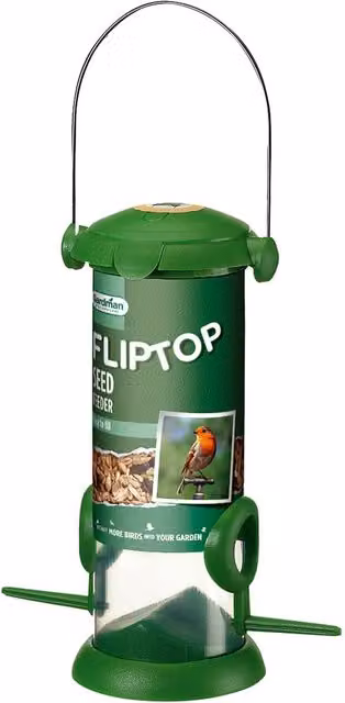 Gardman Flip Top Wild Bird Seed Hanging Bird Feeder - Green