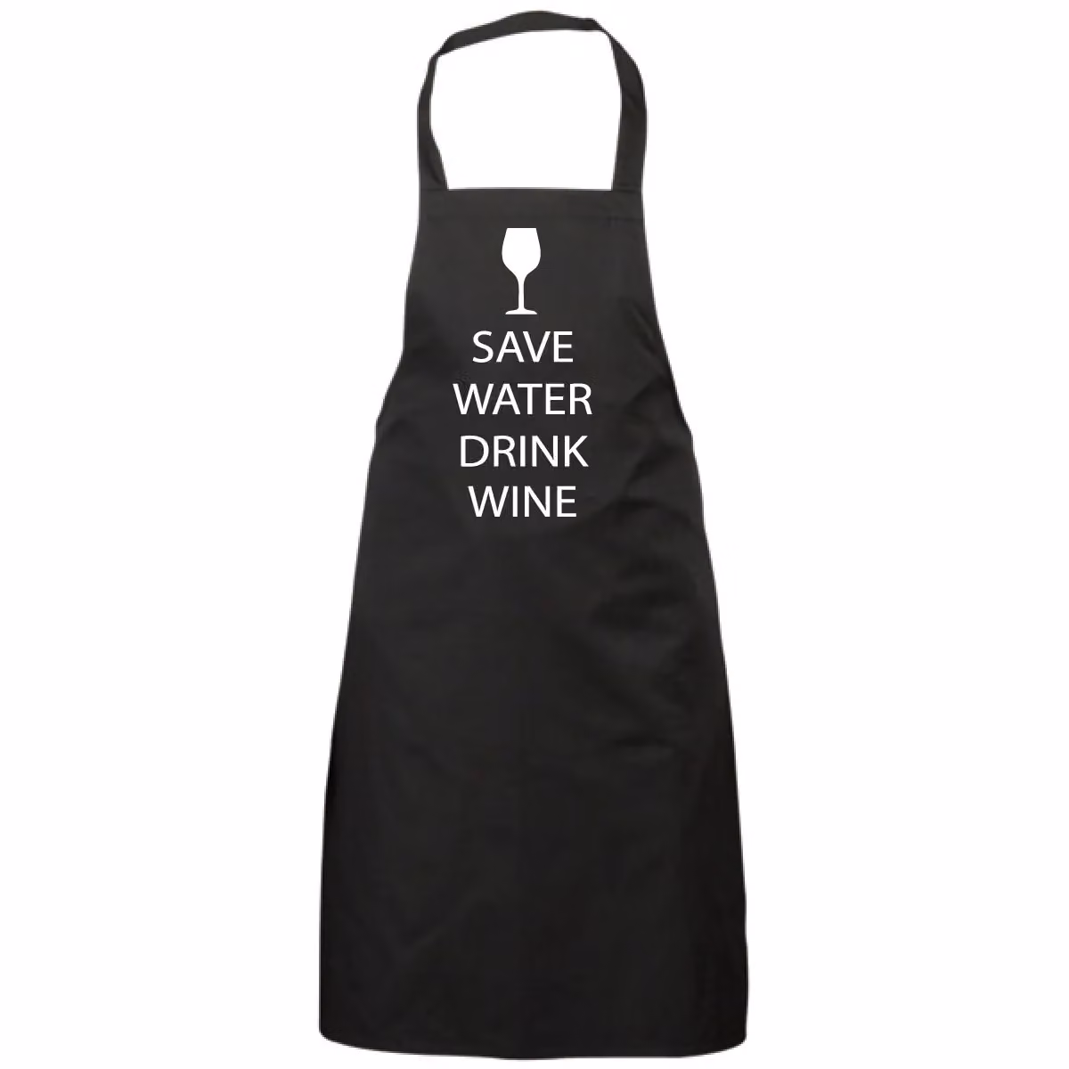 60 Second Makeover Save Water Drink Wine Black Apron – 2
