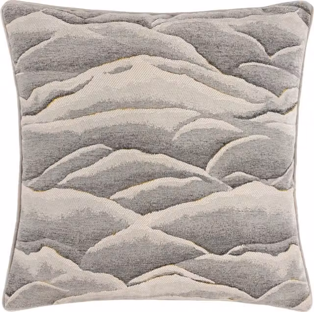 Make it a Home Stratus Jacquard Square Cushion in Grey and Gold with Feather and Polyester Filling