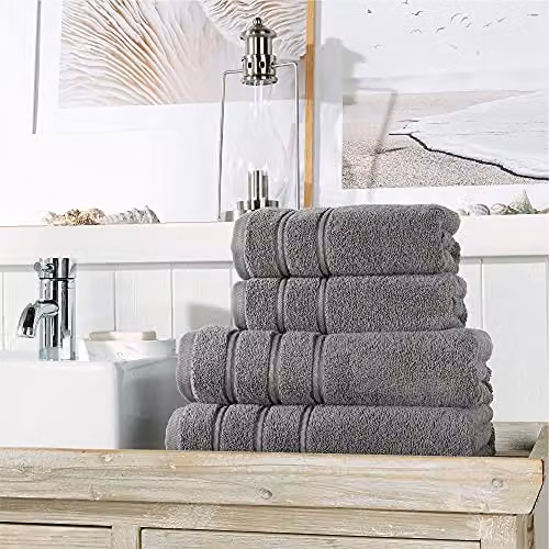 Christy Antalya 4 Piece Luxury Turkish Cotton Towel Set in Grey, 600GSM – 2
