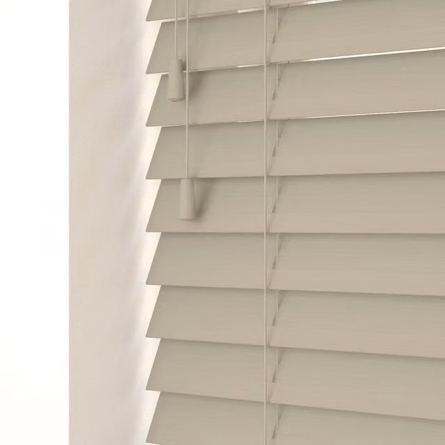 NewEdgeBlinds Faux Wood Venetian Blinds in Beige and Brown, Width: 200 cm
