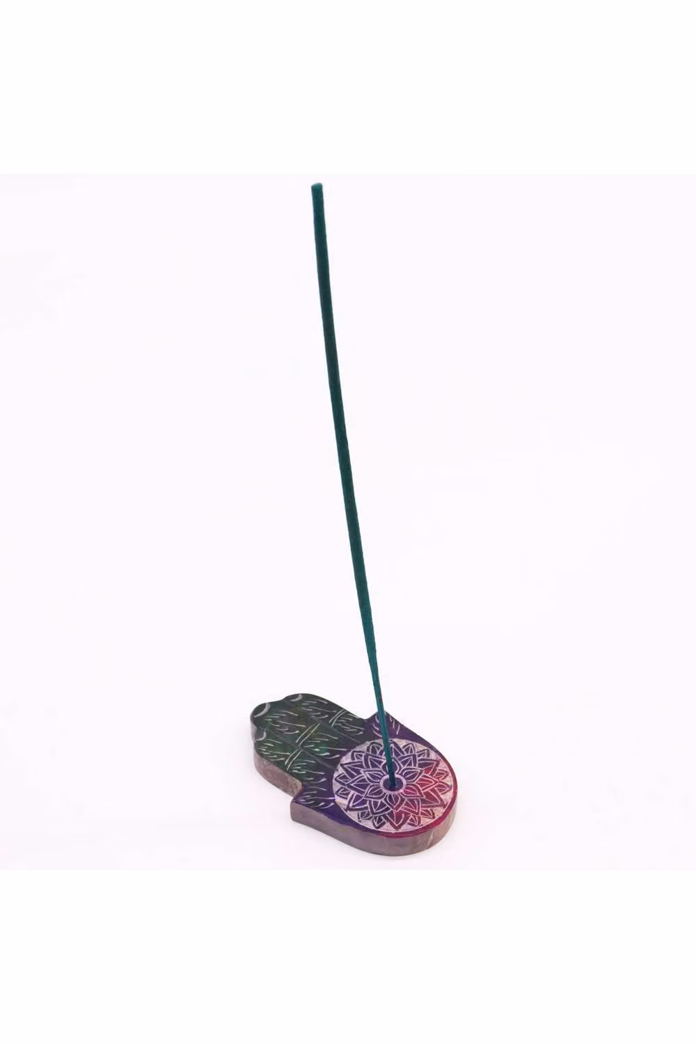 KDMD Lotus Flower Soapstone Hamsa Incense Holder in Multicolour – 2
