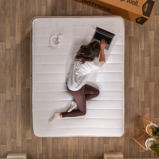 Jay-Be Ryze Deep Quilted Sprung Sustainably Made Mattress, White, W: 140 cm x L: 200 cm