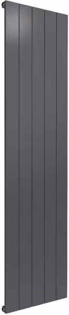 Bathroom Kingdom Casina Anthracite Single Flat Panel Vertical Aluminium Radiator, H: 180 cm, W: 47 cm, Grey