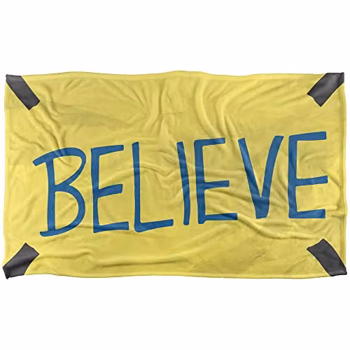 Warner Bros. Ted Lasso Believe Poster Super Soft Fleece Throw Blanket, Multicolour, W/D/H: 91 x 147 cm