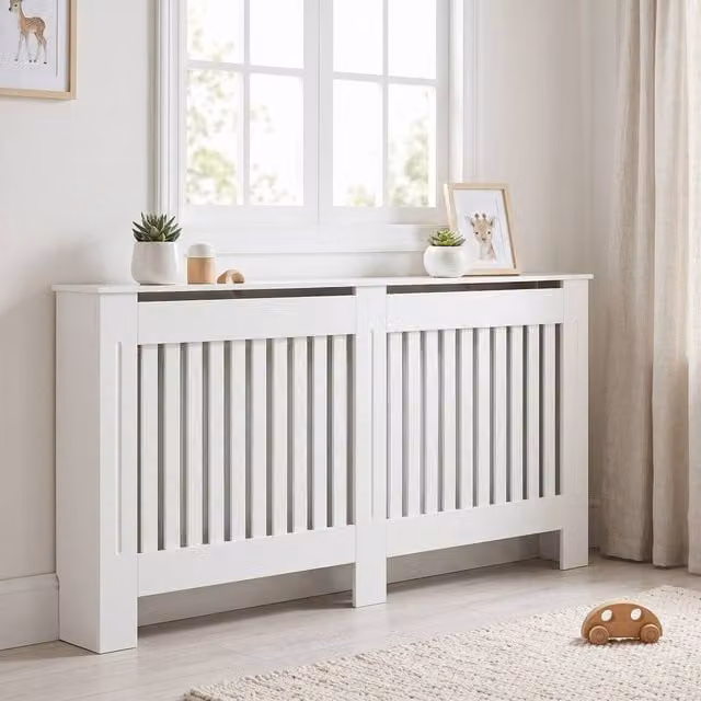 STILVORA Radiator Cover Cabinet with Shelf, White, Height: 172 cm – 1