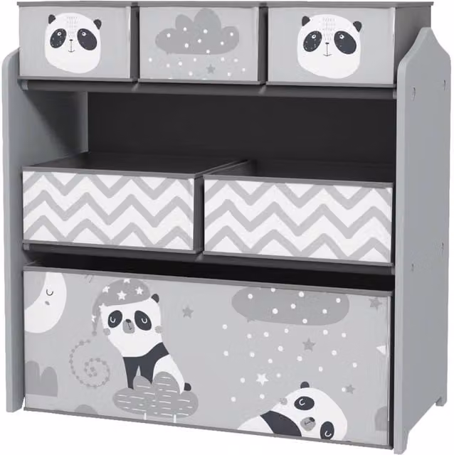 PAWNORA Grey Storage Unit with 6 Boxes