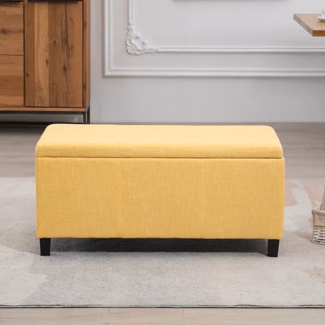 Artemis Home Henbury Fabric Storage Ottoman in Yellow