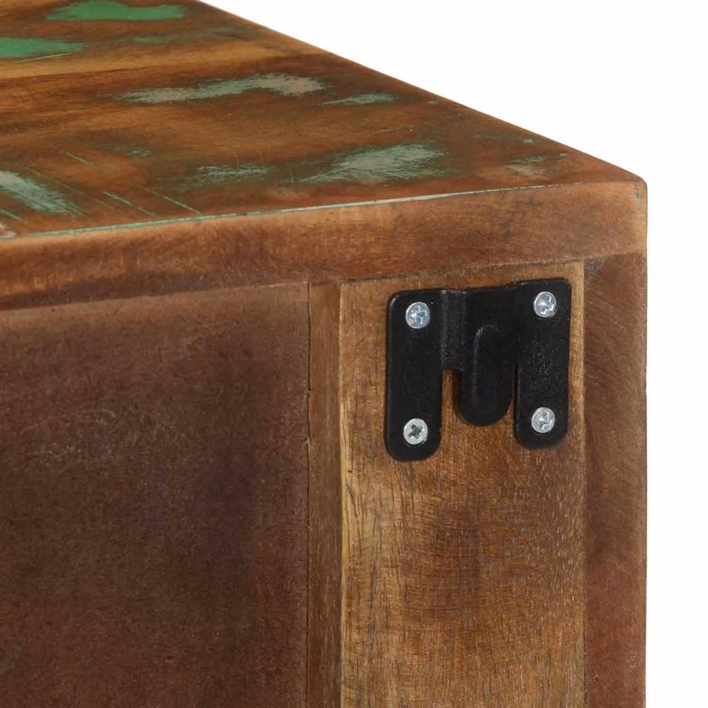 Berkfield Home Set of 2 Wall-mounted Bedside Cabinets in Rustic Brown Reclaimed Wood – 4