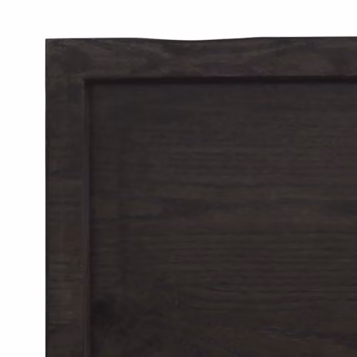 vidaXL Wall Shelf in Dark Brown Rustic Oak Treated Solid Wood W: 60 cm, H: 50 cm, D: 2-4 cm – 4