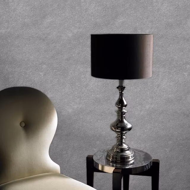 Grandeco Plush Silver Plain Modern Pre-pasted Wallpaper Roll