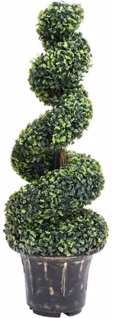 Berkfield Home Artificial Green Boxwood Spiral Plant in Pot, Height: 100 cm – 1